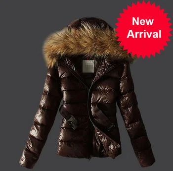 

Jacket Women Outwear Quilted Winter Warm Coats Fur Collar Hooded Jacket Tops With Belt Fashion Soft Parka пуховик женский #30