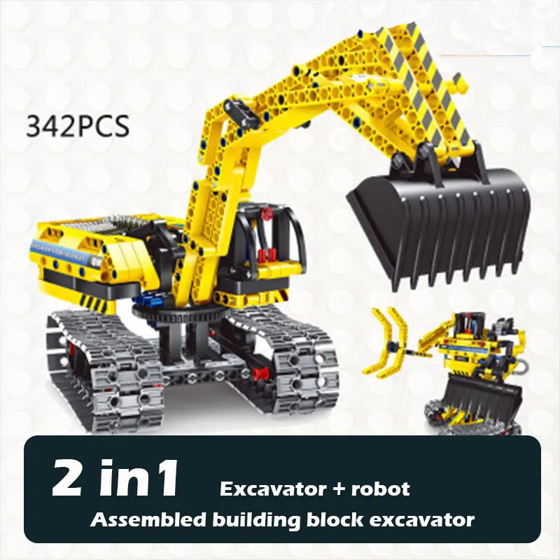 

Ephex Small Deformation Decorate Puzzle Assembled Car Non-Toxic Plastic Gift Assembled Excavator Toy Funny Education
