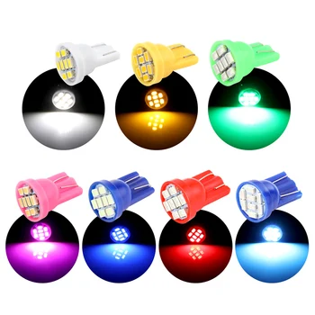 

10PCS T10 8SMD LED Light Bulb Dome Light Super Bright Brake Lights Auto Backup Reverse Lamp Car Tail Bulb red white yellow blue