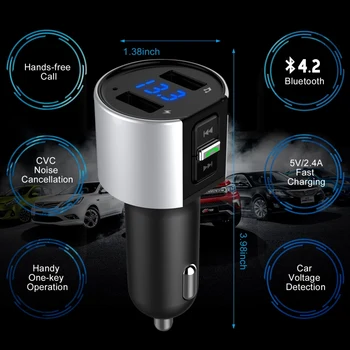 

FM Transmitter Bluetooth Wireless Handsfree Car Audio Receiver Auto MP3 Player Dual USB Fast Charger Car Accessories