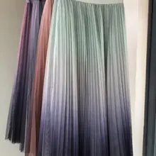 Новая Женская мода Сексуальная градиентная плиссированная юбка 1112