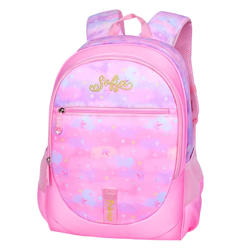 Disney Sofia Causal School Bag For Girls Primary Student Shoulder Orthopedic Backpack Large Capacity Light Kids Gifts Mochilas