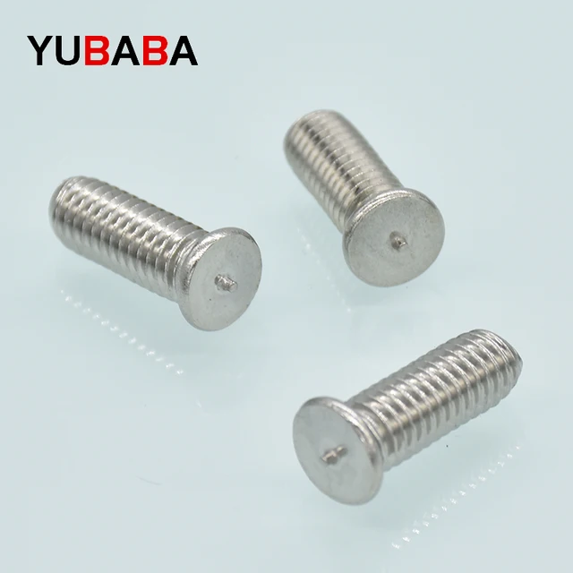 100 ชิ้น/ล็อต M3 M4 M5 M6 304 เชื่อมสแตนเลสสกรู ISO13918 DIN32501 จุดเชื่อม studs SUS 304 เชื่อมสกรู 1