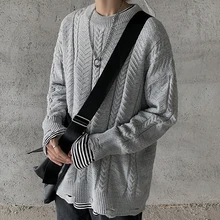 Winter New Hole Sweater Men Warm Fashion Solid Color Casual O-neck Sweater Pullover Man Streetwear Loose Long-sleeved Sweater Winter New Hole Sweater Men Warm Fashion Solid Color Casual O-neck Sweater Pullover Man Streetwear Loose Long-sleeved Sweater
