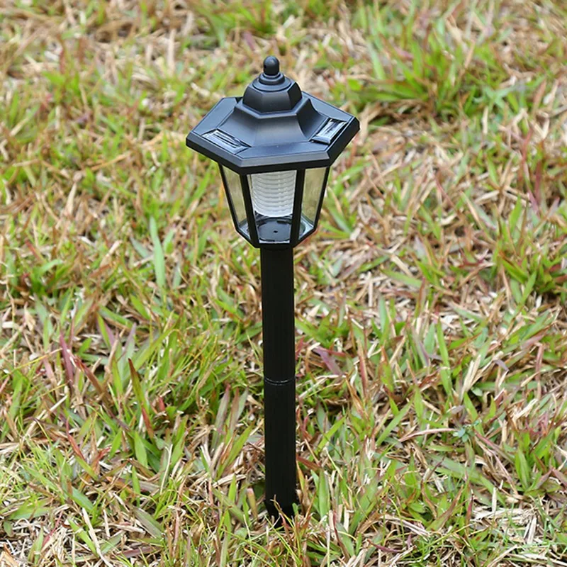 4Pcs Led Garden Lamp Solar Powered Hexagonal Pathway Night Light Ip65 Waterproof Outdoor For Garden Landscape Yard Patio