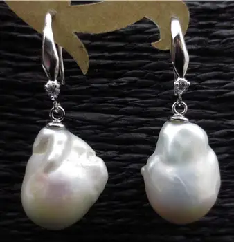 

baroque 13.5mm nucleated genuine freshwater pearl earring
