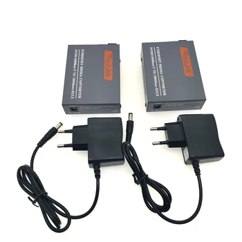 

2 Pair HTB-GS-03 A/B Gigabit Fiber Optical Media Converter 1000Mbps Single Mode Single Fiber SC Port 20KM External Power Supply