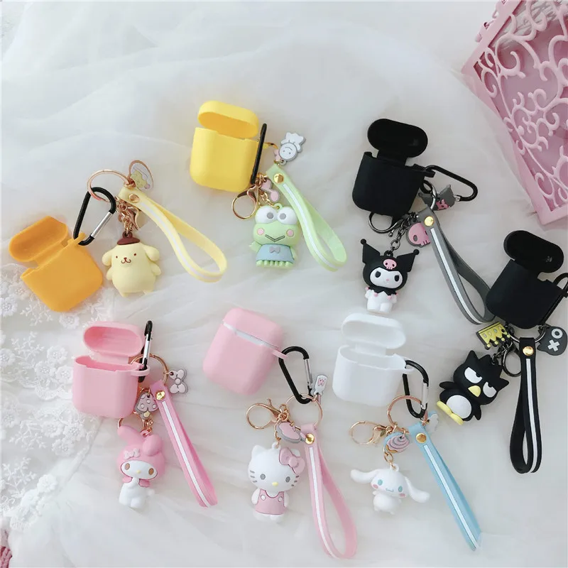 Cute Cartoon Silicone Shockproof Headset Case For AirPods Wireless Bluetooth Earphone Cases With Kawaii Pendant