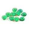 Perles de Cabochon opale blanche en laboratoire, pierres précieuses rondes à dos plat pour la fabrication de bagues et de boucles d'oreilles ► Photo 2/6