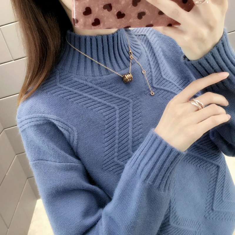 Женский свитер Blusas De Inverno Feminina 9316 женский осенний и зимний пуловер с рукавом 47-2 в пол, 3 ряда, 2 полки