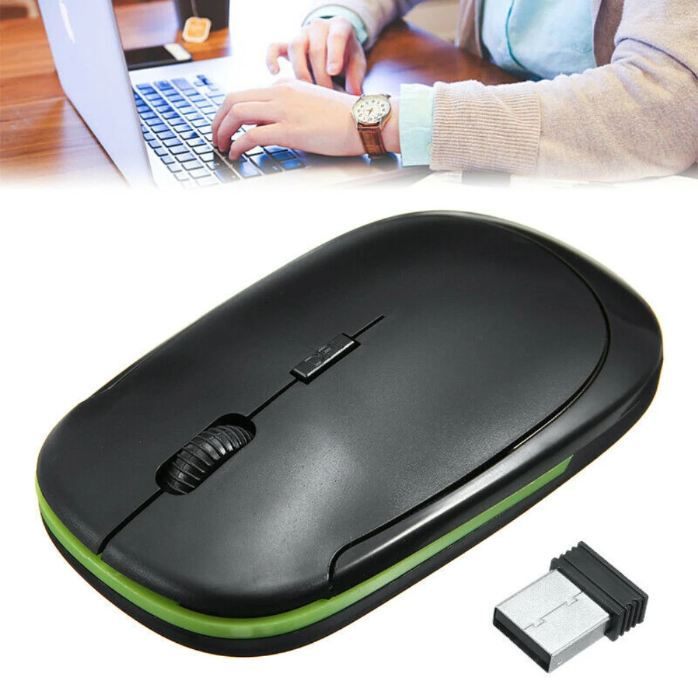 

Wireless Mouse Ergonomic Computer Mouse PC Optical Mause with USB Receiver 2 Buttons 2.4Ghz Wireless for Laptop Dropshipping