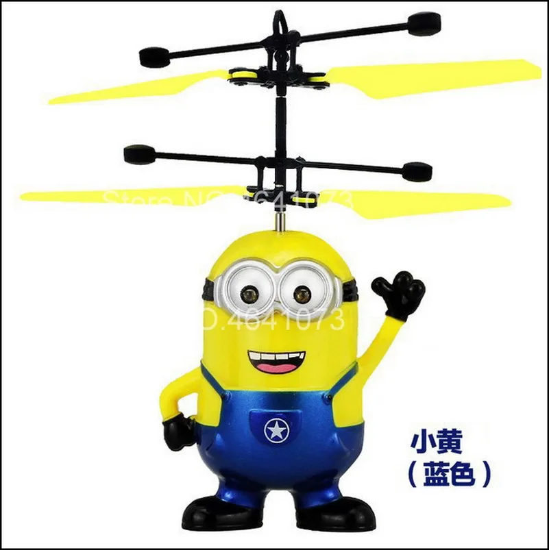 Halolo Minion drone RC Helicopter Aircraft Mini drone Fly Flashing helicopter Hand Control RC Toys Quadcopter Dron LED Kids Toys