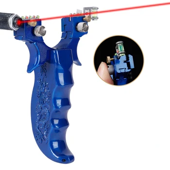 

Alloy Catapult Bow Door Adjustable Hunting Slingshot Laser Aiming + Level Sight Slingshots Use Rubber Band Shooting