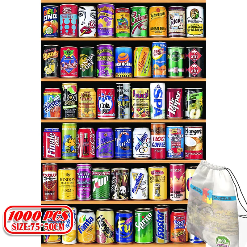 

1000Pcs Cola Drinks Soda 3D Jigsaw Puzzles Adults Game Toys for Toys Boring Game Building Assembling Educational Toys