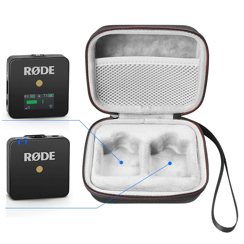 Bolsa de almacenaje de transporte portátil, funda de EVA dura para sistema con micrófono inalámbrico