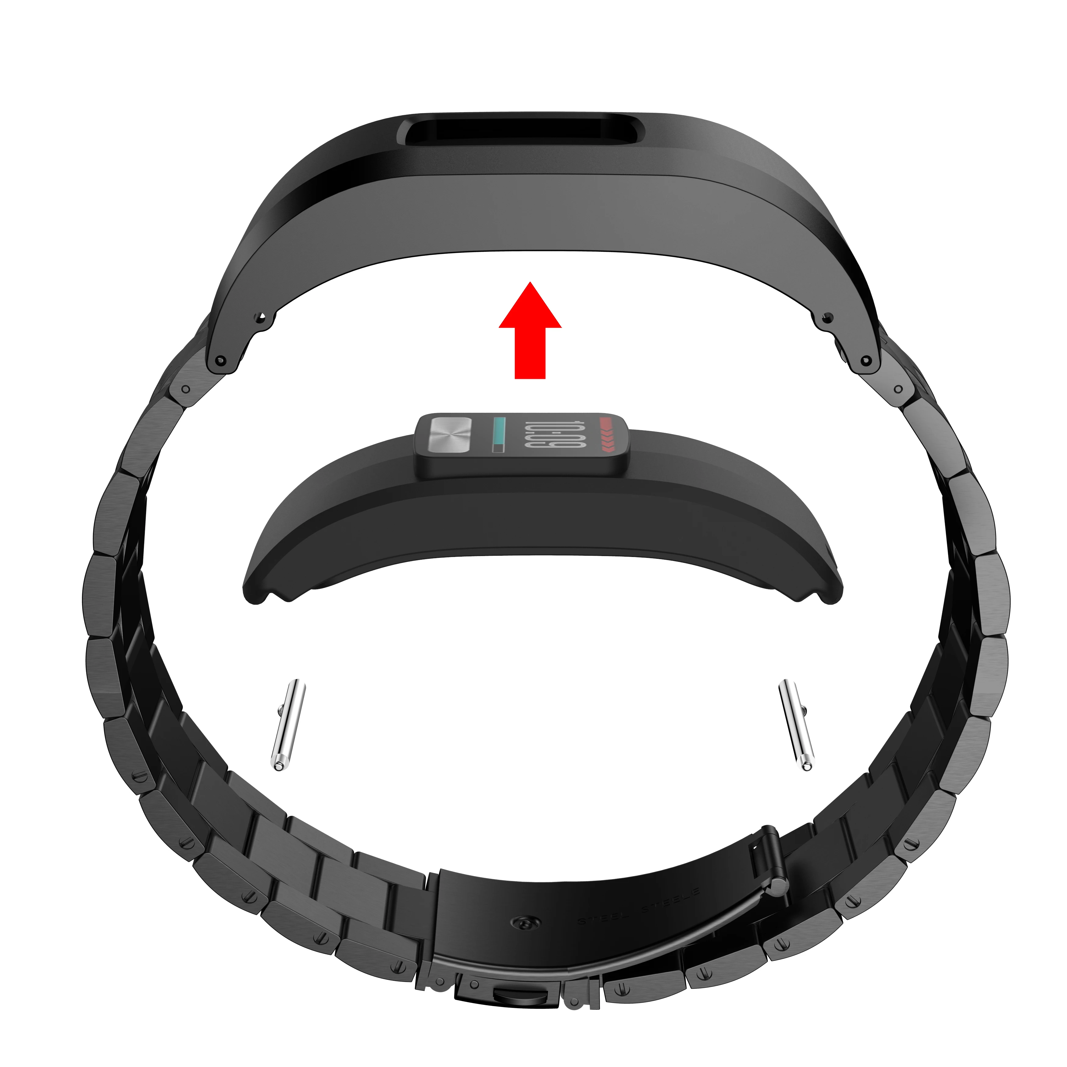 Металлический ремешок для Garmin Vivofit 4 ремешок для часов из нержавеющей стали три звенья браслет сменный ремешок для Garmin Vivofit 4 аксессуары для часов