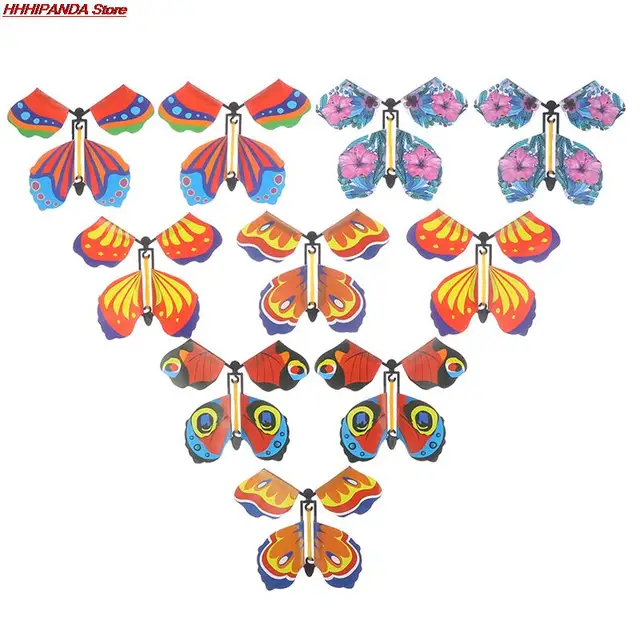 5/10pcs Magic Butterfly flying Card Toy with Empty Hands Butterfly Wedding Magic Props Magic Tricks Outdoor Toy Color Random 3