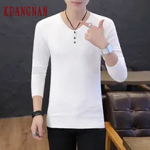 KUANGNAN, однотонный зимний свитер с v-образным вырезом, мужская куртка, пуловер и свитер для мужчин, зимние мужские свитера для, осенняя мужская одежда, XXXL