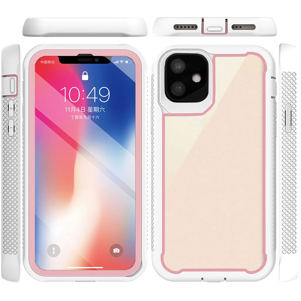 Для iPhone 11 6,1/для iPhone 11 Pro 5,8 чехол Гибридный сверхмощный ударопрочный Прозрачный чехол для задней панели S10