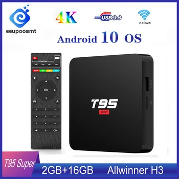 

T95 Super Android 10 Smart TV Box Android Set top Box Allwinner H3 GPU G31 2GB 16GB Single WiFi Wireless 4K HD Media Player BT