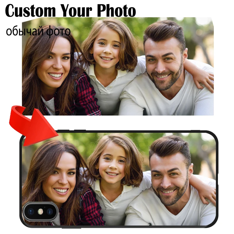XEDIAN DIY Photo Custom Phone Case For iPhone XR XS MAX X 11 7 8 Plus 6S Pro Black Soft TPU Cover Picture Personalized |