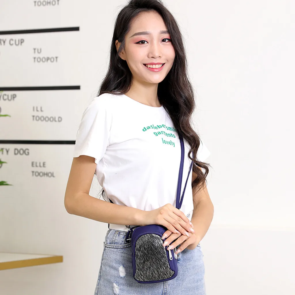 Women Nylon Sequin Coin Purse Shoulder Mobile Phone Bag Exquisite Girls Delicate Handbag Elegant Ladies Fashion Casual Bags