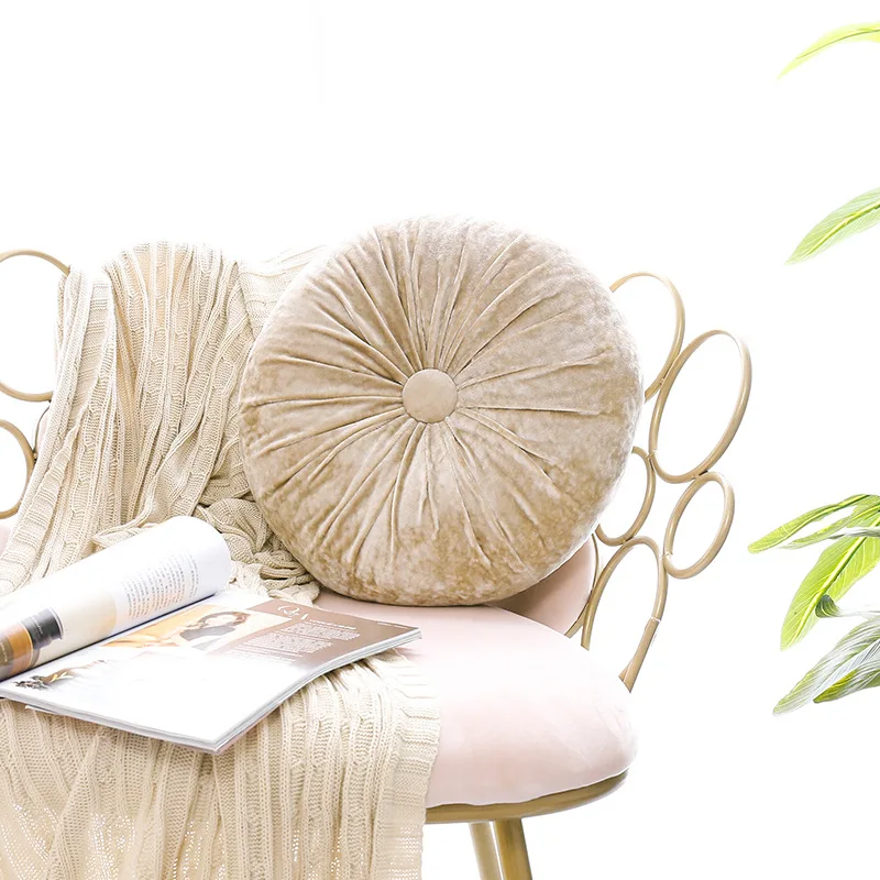 Billige Eis Samt Kürbis Flanell Kunst Futon Verdickung Weichen Dicken Reine Bunte Dekorative Büro Stuhl Pad Runde Kissen Sofa Sitz Yoga