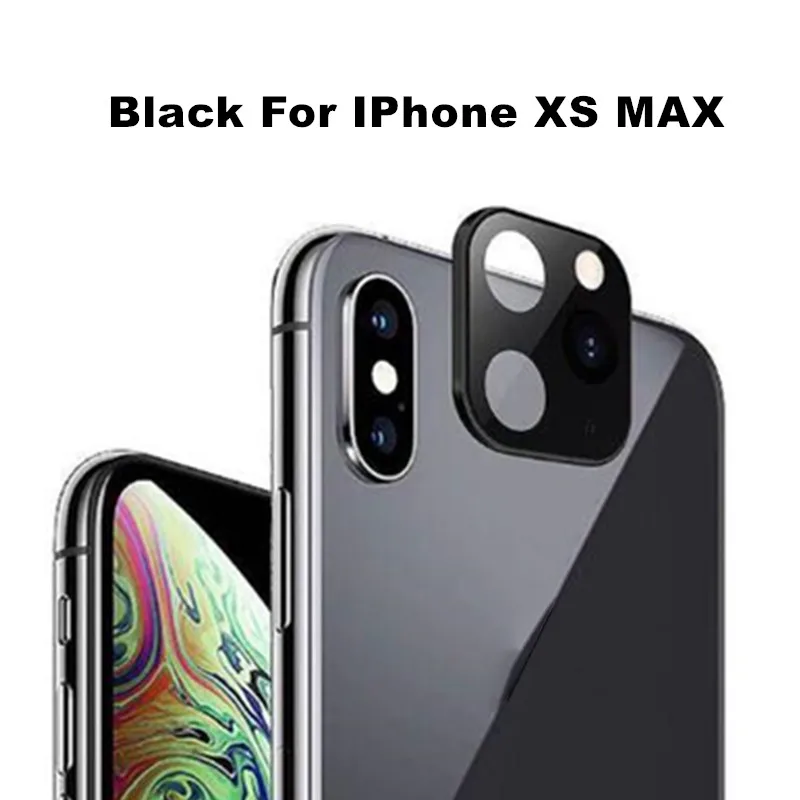 Металлическая крышка объектива для iPhone 11 Pro Max объектив для iPhone X XR XS Max Защита объектива камеры - Цвет: Black for  XS MAX