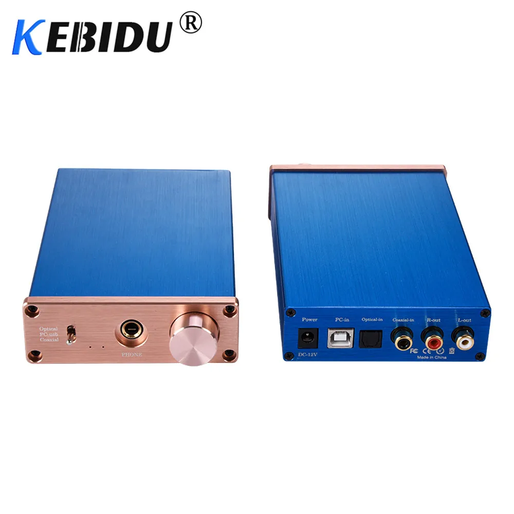 Kebidu мини HiFi 2,0 цифровой аудио декодер DC12V DAC вход USB/коаксиальный/оптический выход RCA/усилитель 24 бит/96 кГц аудио конвертер