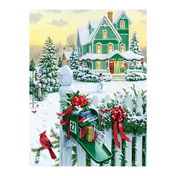 

Snow House Christmas Diamond Painting Scenic Round Full Drill Nouveaute DIY Mosaic Embroidery 5D Cross Stitch Home Decor Gifts