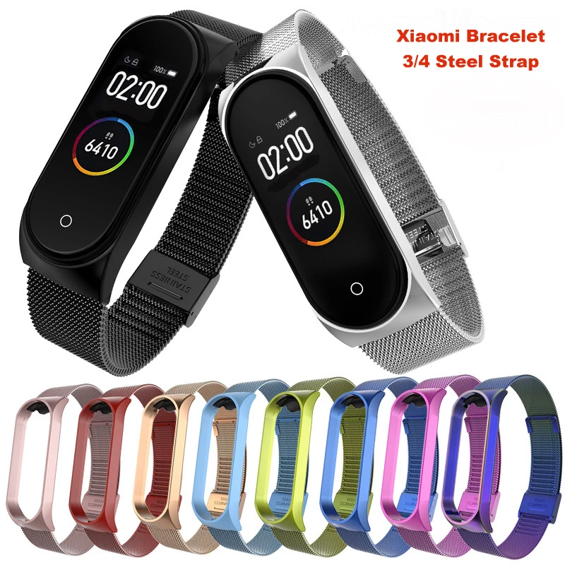 Браслет из нержавеющей стали Abbylun подходит для Xiaomi 3/4 сменный ремешок с Миланской