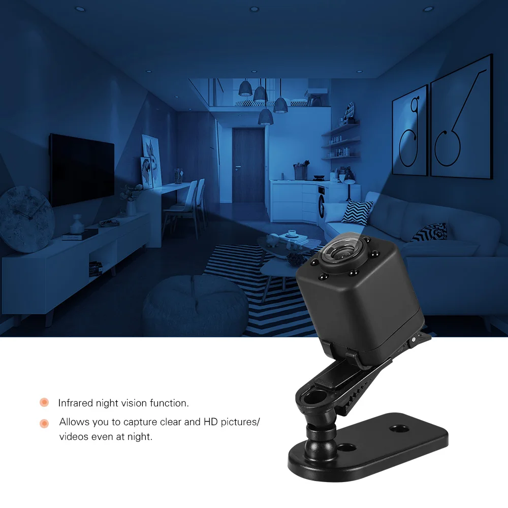 HD 1080P Mini Camera Camcorder Video Recorder 120 Wide Angle Lens Supports Night Vision Motion Detection TV OUT