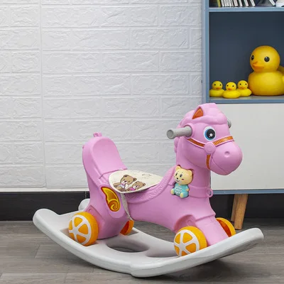 Children's Rocker Trojan Horse Sliding Music Cart Early Education Baby Gift Men And Women New Series Doki Toy 2021 2