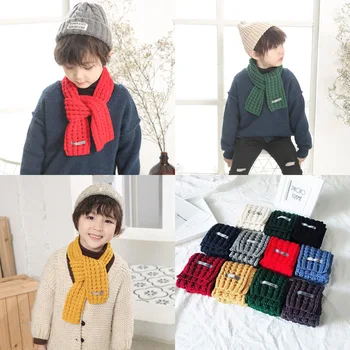 

Fashion Baby Scarf Baby Boys Girls Knitted Winter Autumn Warm Scarf Kids Solid Soft Scarf Stretch Neck Ring Clothing Accesories