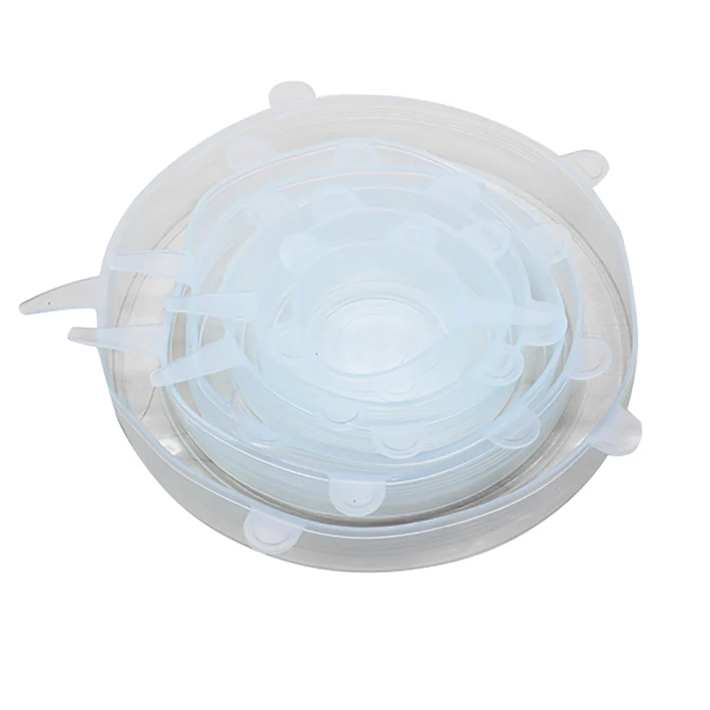 6 шт Крышка силиконовая пищевая обертка чаша крышка кастрюли многоразовые