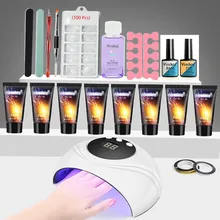 УФ-лампа Сушилка для ногтей 24 Вт дисплей быстрое удлинение полигель-лак набор праймер гель верхнее покрытие ногтей Рилл Маникюр Инструменты для дизайна ногтей