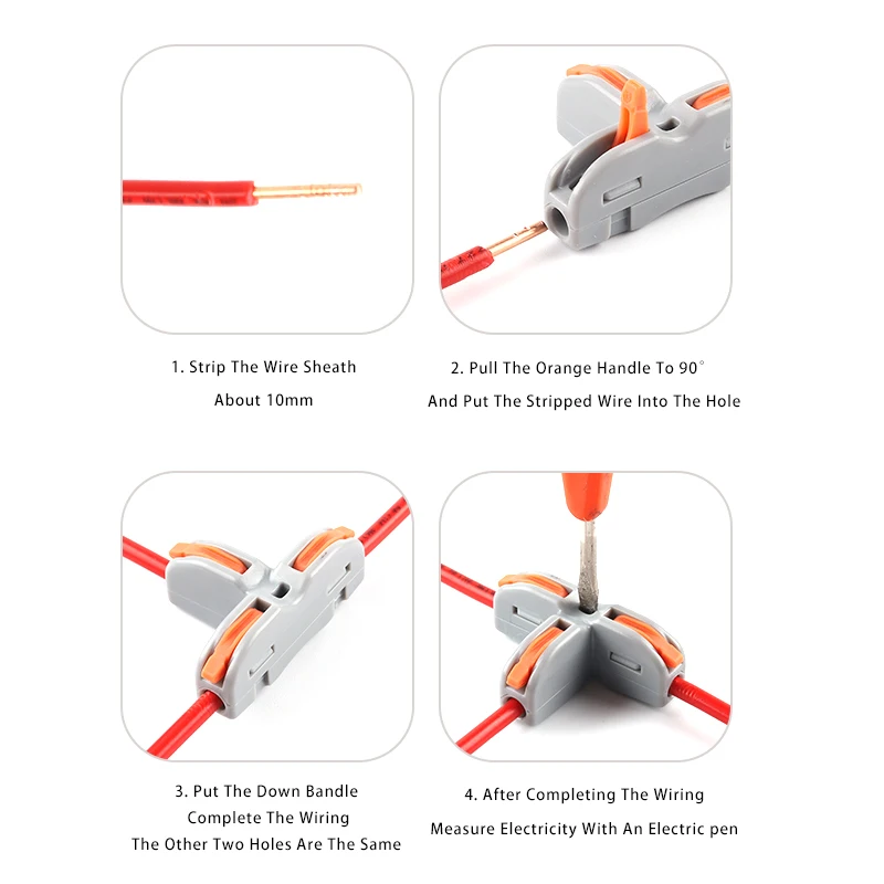 Wire connector terminals Quick Universal Compact Conductor Wiring Connection Splitter SPL Spring Splicing Push-in Terminal Block For Home 222 223 wire connector electrical connectors electrical connector cable connector