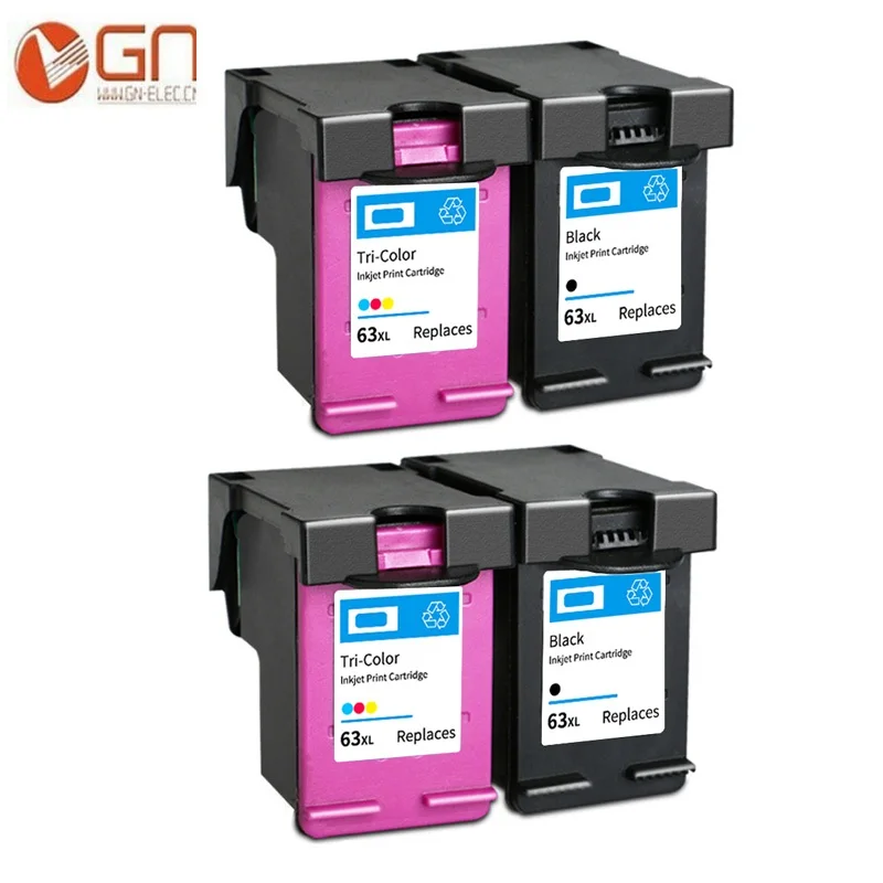 4pk GN 2PK для hp 63 xl 63xl чернильный картридж для принтера тонер чернильные картриджи для hp Deskjet 1110 1112 2130 2131 2132 2133 2134 3630 - Цвет: 4pk