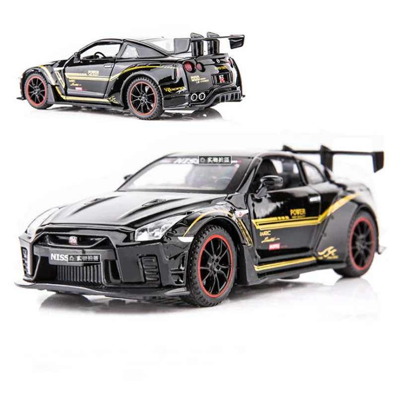 1:32 Nissan Skyline Ares GTR R34 R35 Diecasts & Toy Vehicles Metal Toy Car Model High Simulation Pull Back Collection Kids Toys 11