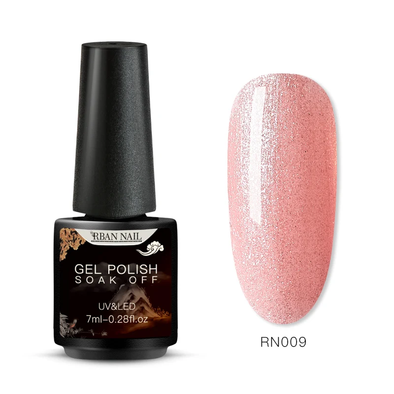 RBAN NAIL 7 мл УФ-гель для ногтей голографический блеск розовый цвет серия Soak Off Гель-лак для нейл-арта лак маникюр дизайн - Цвет: EES05632