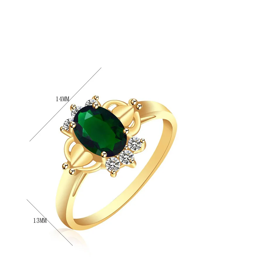 Разноцветное разделительное кольцо EBay в европейском и американском стиле,, позолоченное двухцветное крутое кольцо с цветным камнем