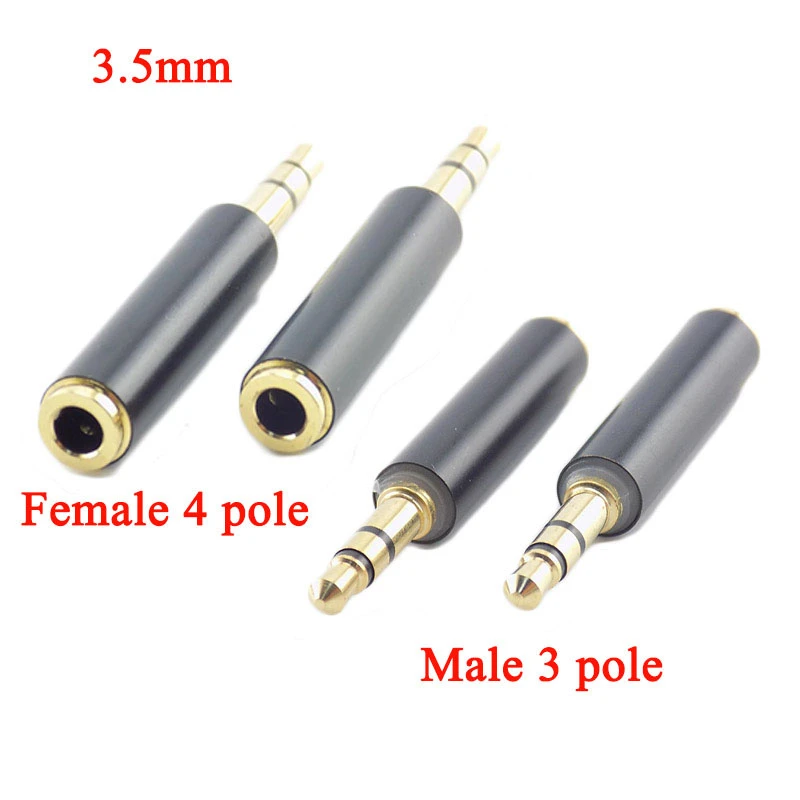 3,5mm polos RCA macho a 4 hembra Jack estéreo AUX 3 anillos conector Audio extensión adaptador de enchufe|Conectores| - AliExpress