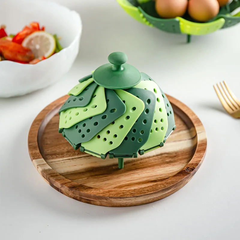 Plastic Folding Lotus Steamer Food Grade Steaming Rack Fruit Baskets Kitchen Storage Racks Vegetable Vapor Cooker Dish Cookware