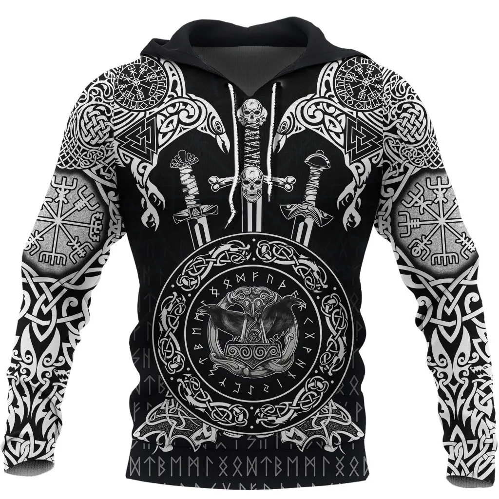 

New Viking Totem Hoodie Dragon Tattoo 3D Printed Mens Zipper Hoodie Unisex Fashion Casual Sweatshirt DYI278