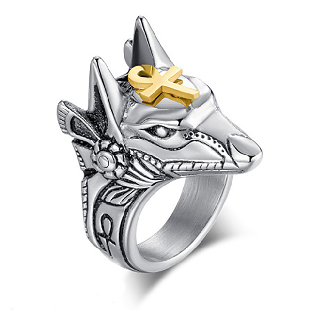 Ring Stainless Steel Retro Wolf Knuckle Ring Men's And Women's Survival Protection Ring