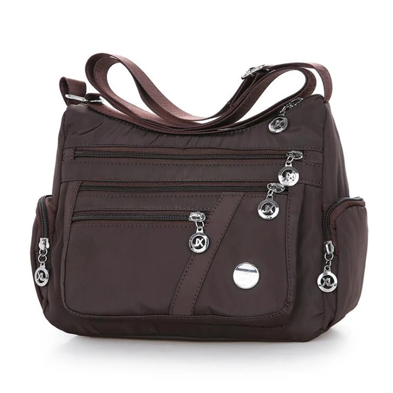 Многослойная сумка-мессенджер на одно плечо для женщин среднего возраста, легкая Женская водонепроницаемая сумка на плечо - Цвет: Brown