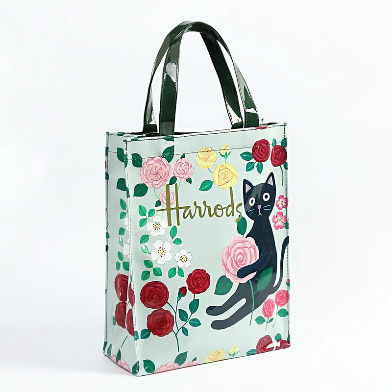  London Style PVC Reusable Shopping Bag Women's Bag Eco Friendly Flower Shopper Bag Waterproof Handb - 4000231299123
