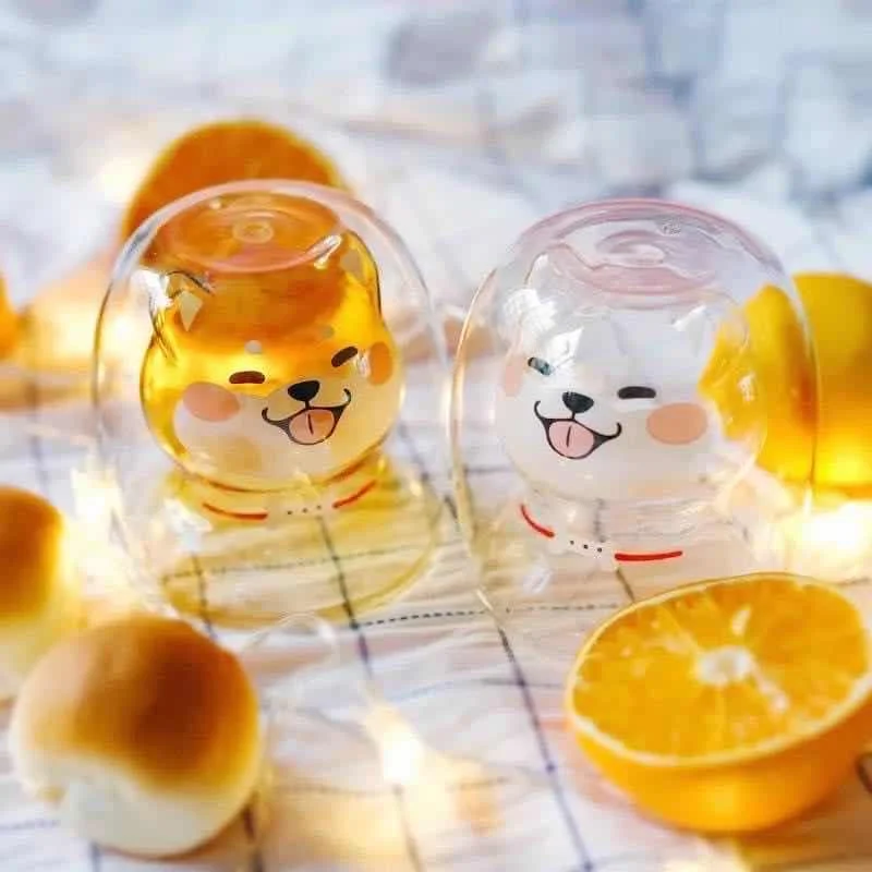 Glass-Mugs-Double-Wall-Glass-mug-Bear-cat-dog-animal-Double-layer-glass-mug-Coffee-Cup