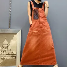 Robe Maxi en Denim pour femmes, coupe trapèze, avec bretelles, coupe ample, style cowboy, décontracté, grande taille
