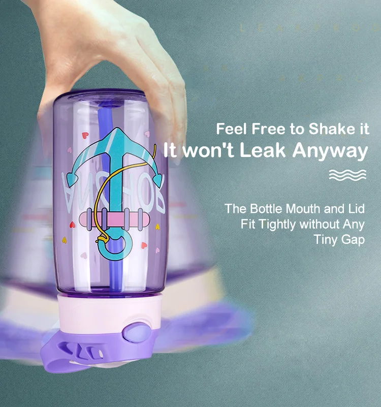 480ML Kids Water Cup Creative Cartoon Baby Feeding Cups With Straws Leakproof Water Bottles Outdoor Portable Childrens Cups